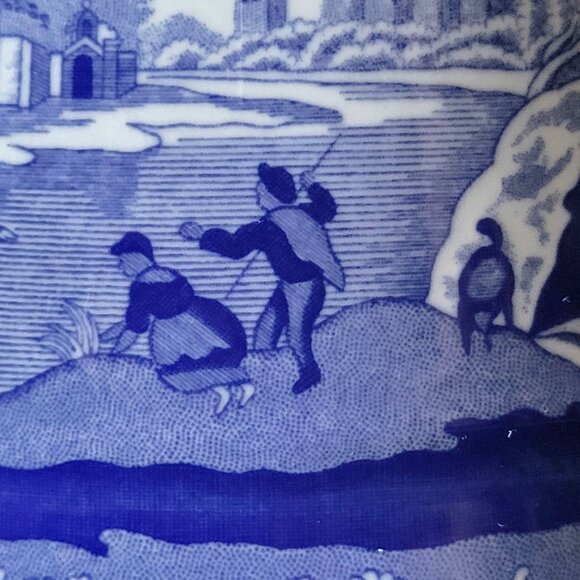 Spode Blue Italian Ascot Teapot Coffee Pot Blue Transferware 36 oz, Chateaucore - Picture 7 of 12